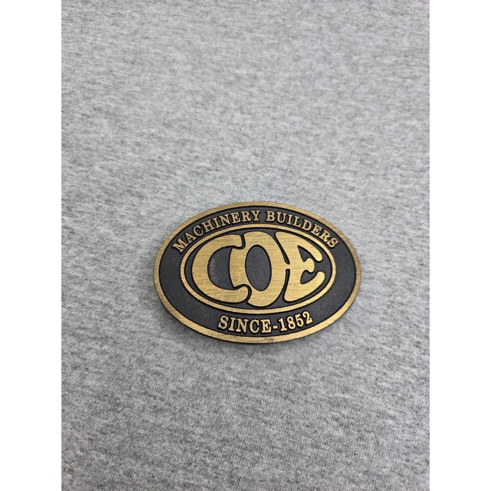 Solid Brass COE Machinery Builders Since 1852 Oilfield Buckle